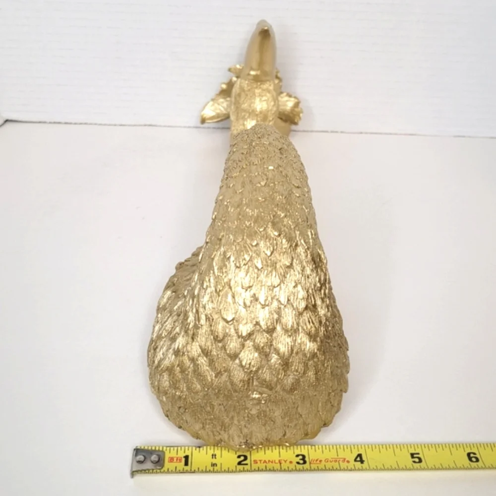 Z Gallerie Champagne Gold Flamingo Head Statue Hanging Art Plaque Home Décor NWT